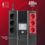 NGS SAI Fortress Bunker FORTRESSBUNKER - Sistema de Alimentación Ininterrumpida, 600VA/360W, 6 Salidas Schuko (3 con Batería), Protección sobretensión y corte